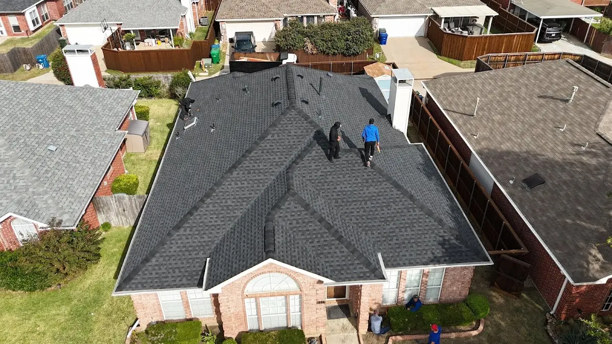 Slate & Tile Roof Repair work in progress on a Huntington Park property